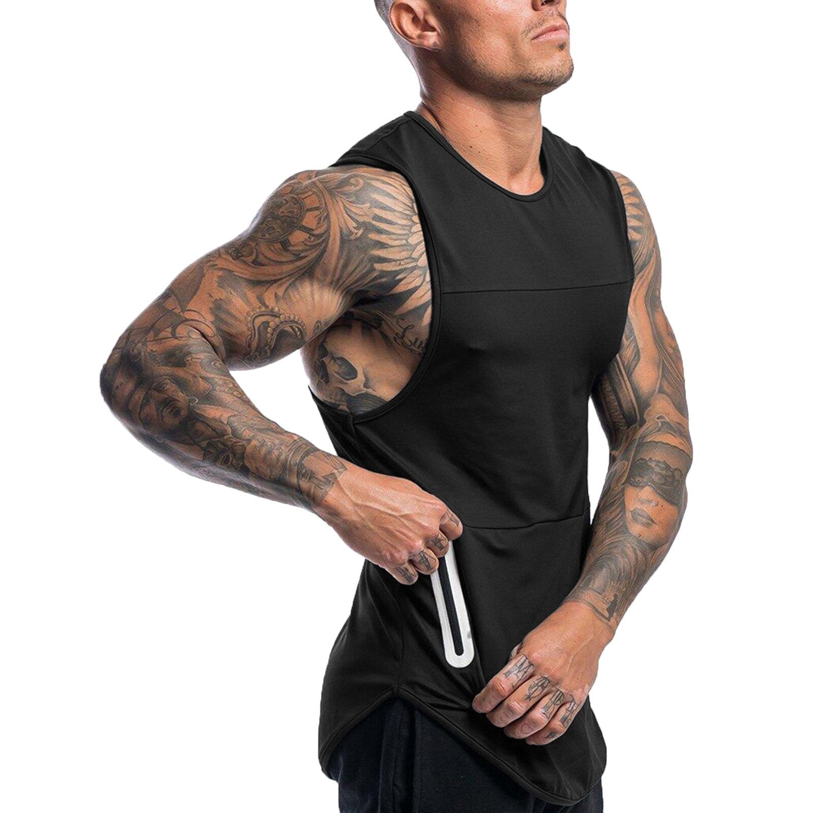 Men Tank Top With zip pocket Soild Vest Summer Sport Sleeveless Shirt Vest Bodybuilding Man Fitness Gym Clothing ropa hombre