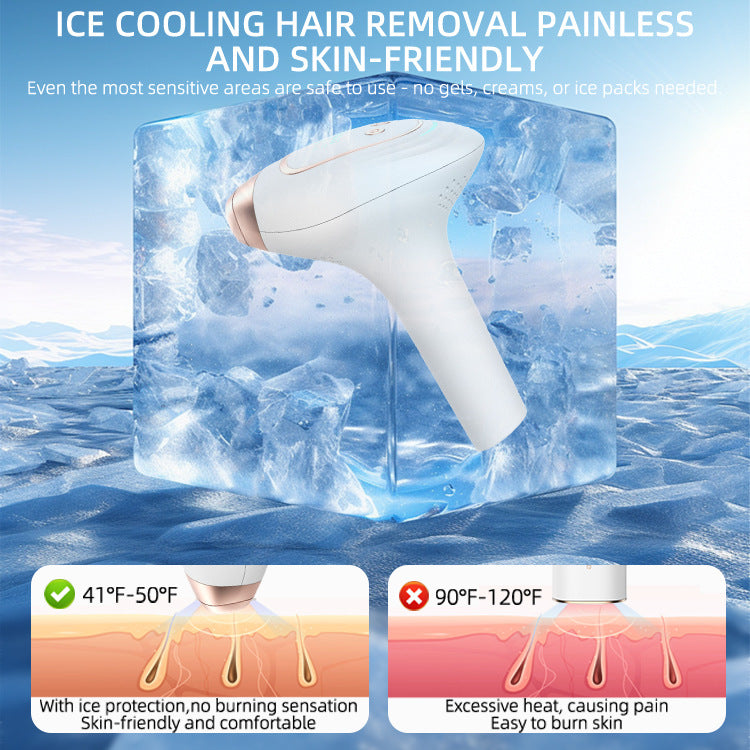 Handheld freezing point hair removal device, replaceable head IPL strong pulse portable whole body painless hair removal device