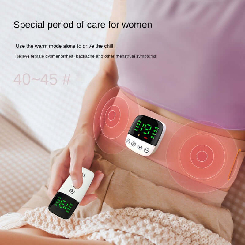 EMS heated waist and palace slimming belt hot compress massage belt waist and abdomen massager