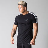 Gym Fitness Shirt Men Running Sport Skinny T-shirt Short sleeve Cotton Tee Top Summer Male Bodybuilding Training Workout Apparel