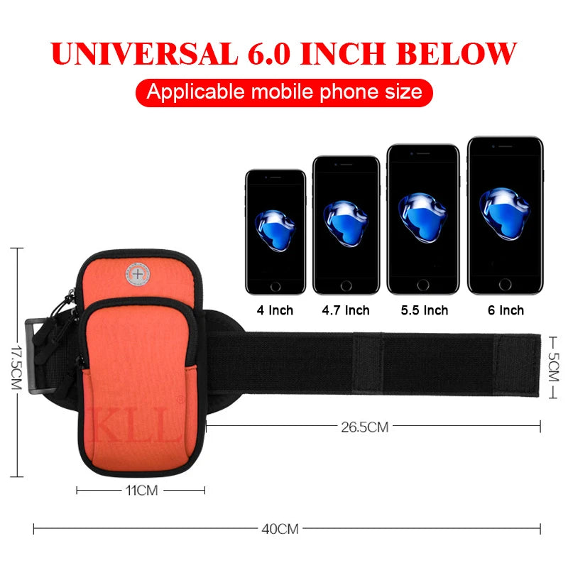 Universal 6'' Waterproof Sport Armband Bag Running Jogging Gym Arm Band Mobile Phone Bag Case Cover Holder for iPhone Samsung