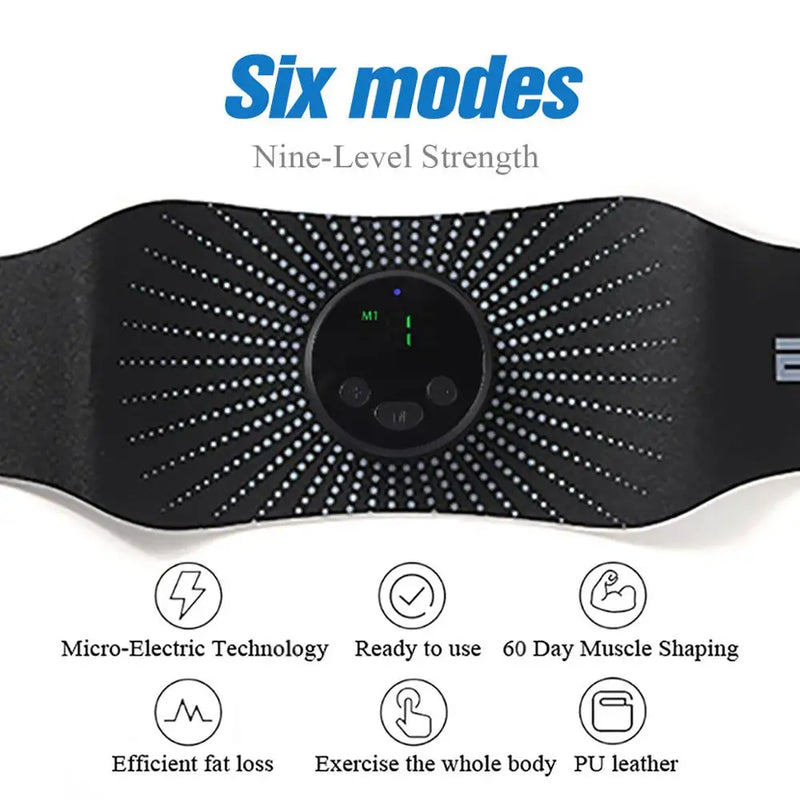 Abdominal Muscle Stimulator Trainer EMS ABS Electro Stimulation Vibrating Belt Massage Patch Slimming Home Gym Fitness Equipment