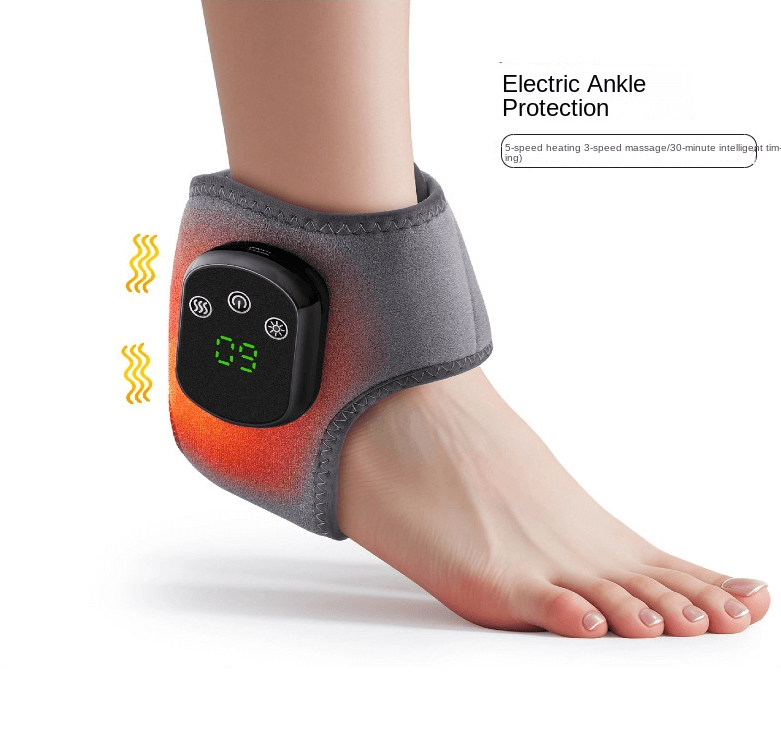 USB Heated Ankle Support with Hot Compress Massage Function Rechargeable Foot Ankle Joint Care and Foot Massager