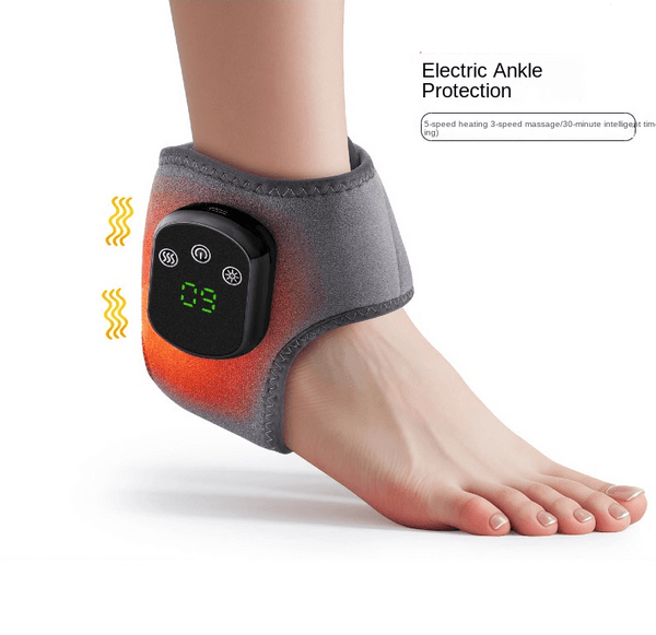 USB Heated Ankle Support with Hot Compress Massage Function Rechargeable Foot Ankle Joint Care and Foot Massager
